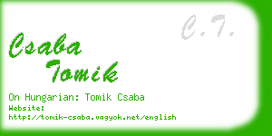 csaba tomik business card